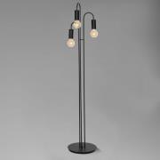 Luminex Golvlampa Aidan, 3 lampor, svart