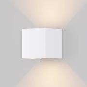 Maytoni LED-utomhusvägglampa Fulton, 10 x 10 cm, vit