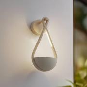 Lucande LED-utomhusvägglampa Florka, betong, hängande korg, IP54