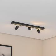 Luminex Takspotlight Rodez, svart/guld, längd 80 cm, 3 lampor.