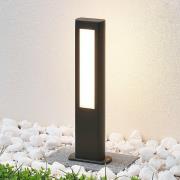 Lucande LED-sockellampa Mhairi, kantig, antracit, 50 cm