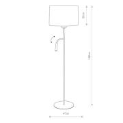 Nowodvorski Lighting Golvlampa Hotel Plus med läslampa, vit