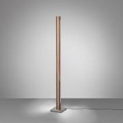 Quitani Elis LED-golvlampa, valnöt/nickel