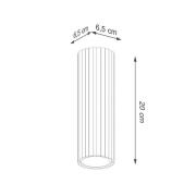 SOLLUX LIGHTING Carbon taklampa, vit, höjd 20 cm, aluminium