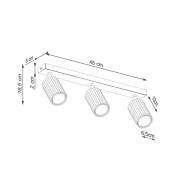 SOLLUX LIGHTING Takspotlight carbon, svart, längd 45 cm, aluminium, 3 ...