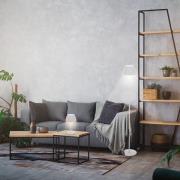 Briloner LED-golvlampa Brilo unplugged Riffle, vit, touchdimmer