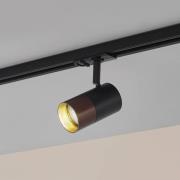 Lindby Linaro strömskenespotlight, GU10, Ø 6 cm, svart/brun