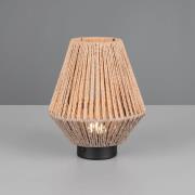 Reality Leuchten LED-bordslampa Lira, brun, pappersgarn, höjd 22 cm