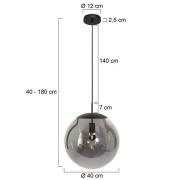 Steinhauer Hänglampa Bollique, svart, Ø 40 cm, glas, 1 lampa, kula