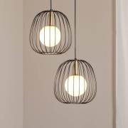 SIGMA Hänglampa Bell, 2 lampor, svart/guld/vit