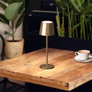 FH Lighting LED-bordslampa Roxi, batteridriven, kaffefärgad, metall, I...