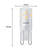 Philips LED-stiftlampa G9 1,9W 220lm 2700K matt 3-pack