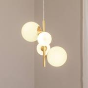 ALDEX Hänglampa Joel, mässing/vit, 4 lampor