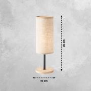 FISCHER & HONSEL Parma bordslampa, beige, linne/trä, 30 cm hög, E14