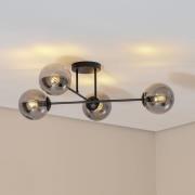 Euluna Taklampa Glassy, 4 lampor korsade svart/grafit