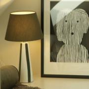 PR Home Bordslampa Leya, grön/vit, höjd 54 cm, metall/tyg