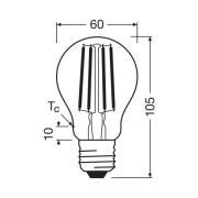 OSRAM traditionell glödlampa E27 2,2W filament 2 700K 470lm 2-pack