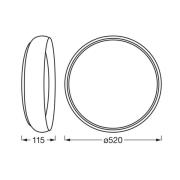 LEDVANCE LED-taklampa Orbis Livia Ø 52 cm, grå, metall