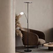 FISCHER & HONSEL LED-golvlampa Sorento, sandgrå, höjd 182 cm, läslampa