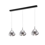 Fabas Luce LED-pendellampa Deva, 3 lampor, 115 cm, grå, CCT, dimbar