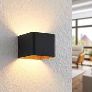 Arcchio LED-vägglampa Karam, 10 cm, svart, metall, upp/ner