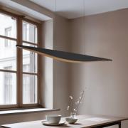 Lucande LED-pendellampa Clavit, svart, 140 cm, dimbar