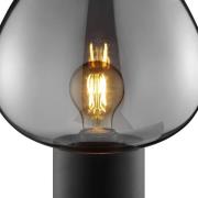 Brilliant Bordslampa Ligari, svart/rökgrå, höjd 28 cm metall/glas