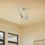 Lindby strålkastare Jyla, vit, lins, 3 000 K, 2-ljus, GX53