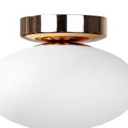 Domiluce Taklampa Ufo, guld/vit, Ø 18 cm, glas, G9