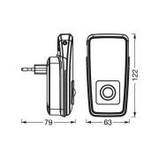 OSRAM LED-uttagsnattlampa LUNETTA TORCH vit batteridriven mobil