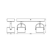 OSRAM LED-taklampa Jupiter, 2 lampor, silver, metall