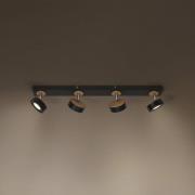 OSRAM LED-takspotlight PLUTO, svart, 4 spotlights, 3 000 K