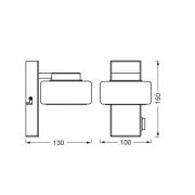 OSRAM LED-vägglampa ORBIS FLAME, krom, metall, IP44, CCT