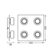 OSRAM LED-taklampa ORBIS FLAME, krom, 4 lampor, CCT IP44