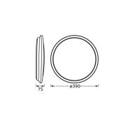 OSRAM LED-taklampa ORBIS DUBLIN, Ø 39 cm, silvermetall