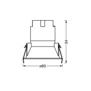 OSRAM LED-inbyggnadsspot TWIST, vit/svart 830 Ø 9,3 cm metall