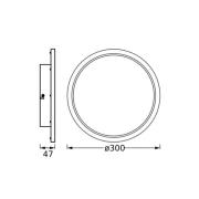 OSRAM LED-taklampa BATHROOM, svart, Ø 30 cm, IP44 CCT