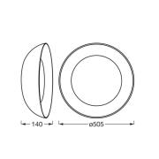 OSRAM LED-taklampa ORBIS ALVA, svart/trädekor, Ø 51 cm