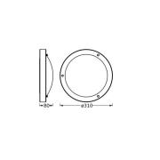 OSRAM taklampa BATHROOM, svart Ø 31 cm metall/glas IP44