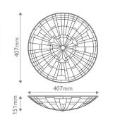 QUOIZEL Taklampa Inglenook, Tiffany-stil, stål, glas, färgglad