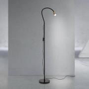 ORION Golvlampa Dotty, mässingsfärgad, höjd 145 cm, flexibel arm, GU10