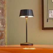 Sigor LED-bordslampa Facetta, svart, 22 cm, metall CCT IP44