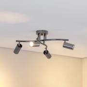 Lucea Takspotlight Spotte, svart-krom, 4 lampor