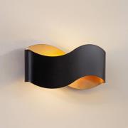 Lindby vägglampa Dailin, svart/guld, 30 cm, metall
