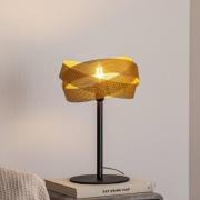 Domiluce Bordslampa Tornado, svart/guld, metall, Ø 26 cm, E14