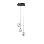 LOOM DESIGN LED-pendellampa Ice Ball 3, klar, akryl