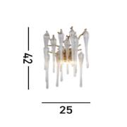 Searchlight Vägglampa Heritage, bredd 25 cm, guldfärgad/klar, glas