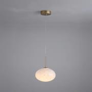 Searchlight LED-hänglampa Confetti, Ø 25 cm, guldfärgad/vit, glas