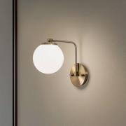 Opviq Daisy 146-A vägglampa, guld, skärm av opalglas