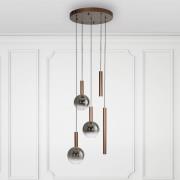 Paul Neuhaus LED-hänglampa Bowl, Ø 54 cm, brun/grå